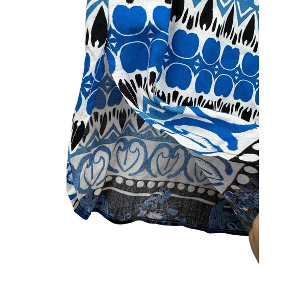 Fig +‎ Flower floral paisley tie waist roll tab sleeve boho beachy dress - Picture 4 of 7